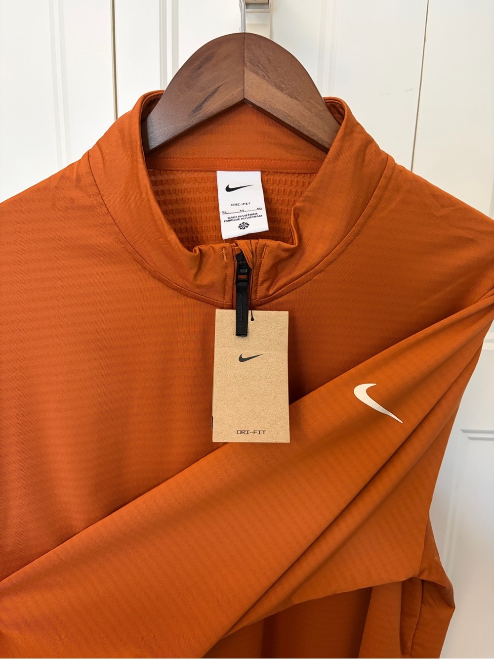 Nike Dri-FIT Golf Half-Zip Pullover in Rust Orange